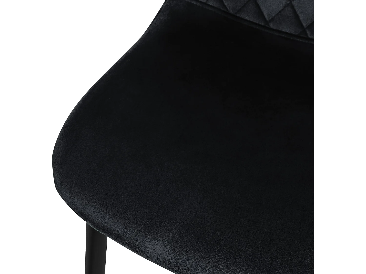 Juego de 4 sillas de comedor tapizadas en terciopelo negro con patas de metal incl. material de montaje ML-Design