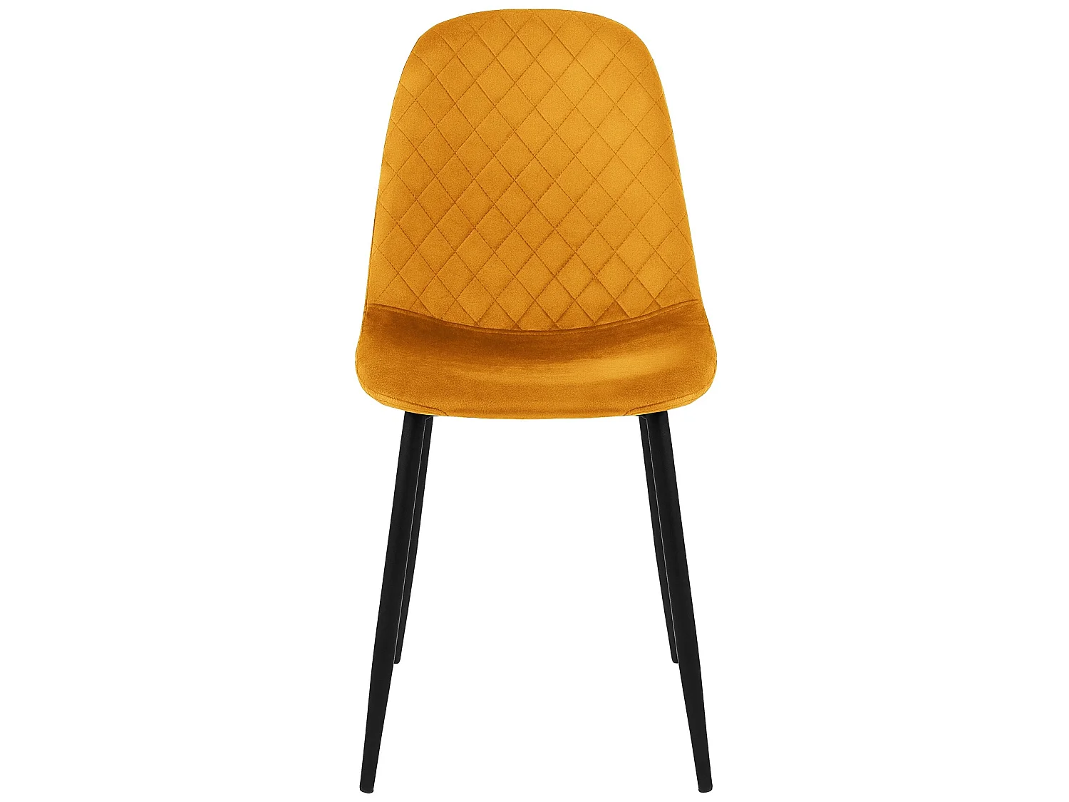 Silla de comedor juego de 4 funda de terciopelo amarillo mostaza con patas de metal incl. material de montaje ML-Design