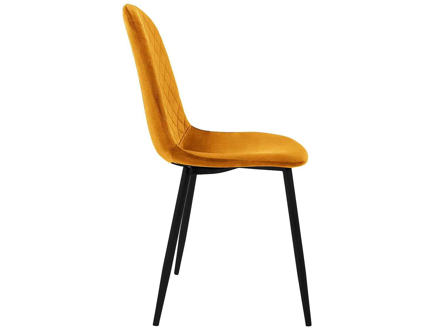 Silla de comedor juego de 4 funda de terciopelo amarillo mostaza con patas de metal incl. material de montaje ML-Design