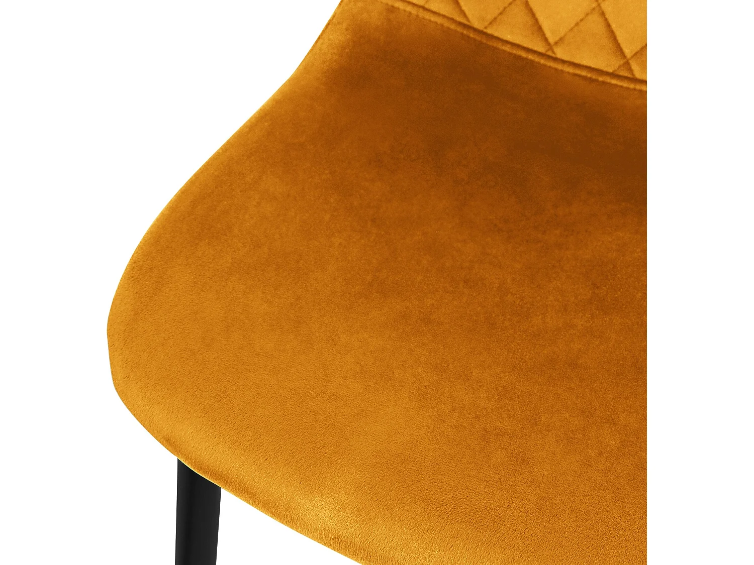 Silla de comedor juego de 4 funda de terciopelo amarillo mostaza con patas de metal incl. material de montaje ML-Design