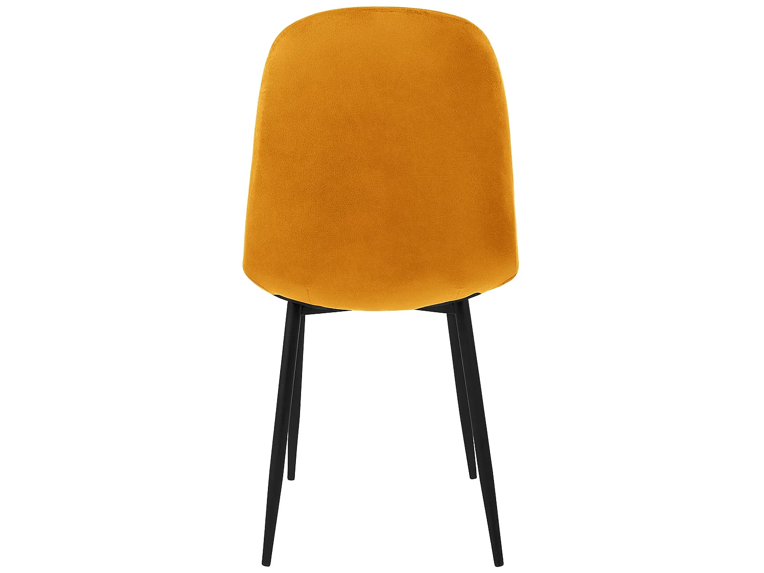 Set di 4 sedie da pranzo in velluto giallo senape con gambe in metallo incl. materiale di montaggio ML-Design