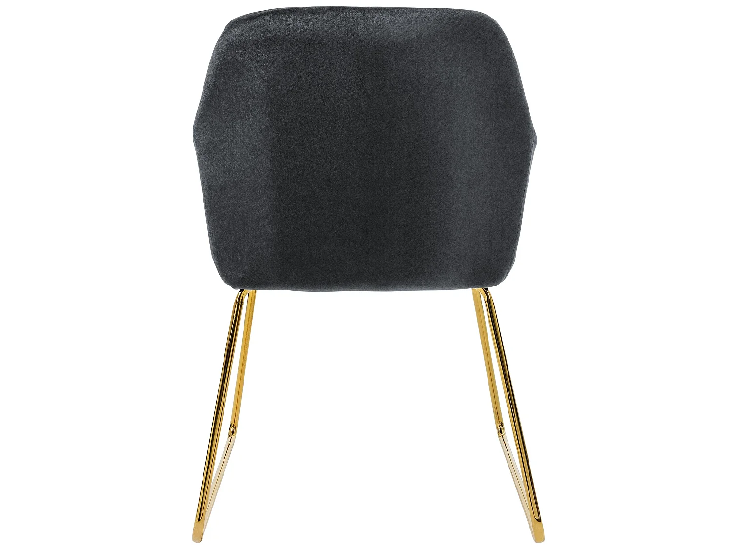 Set di 2 sedie da pranzo con schienale in velluto grigio con gambe in metallo ML-Design