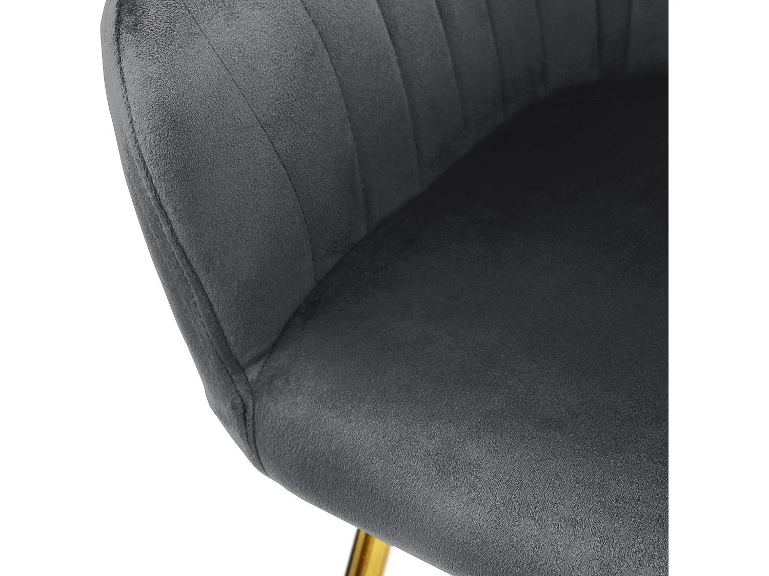 Chaises de salle à manger avec dossier Lot de 2 Gris Revêtement velours avec pieds métal ML-Design