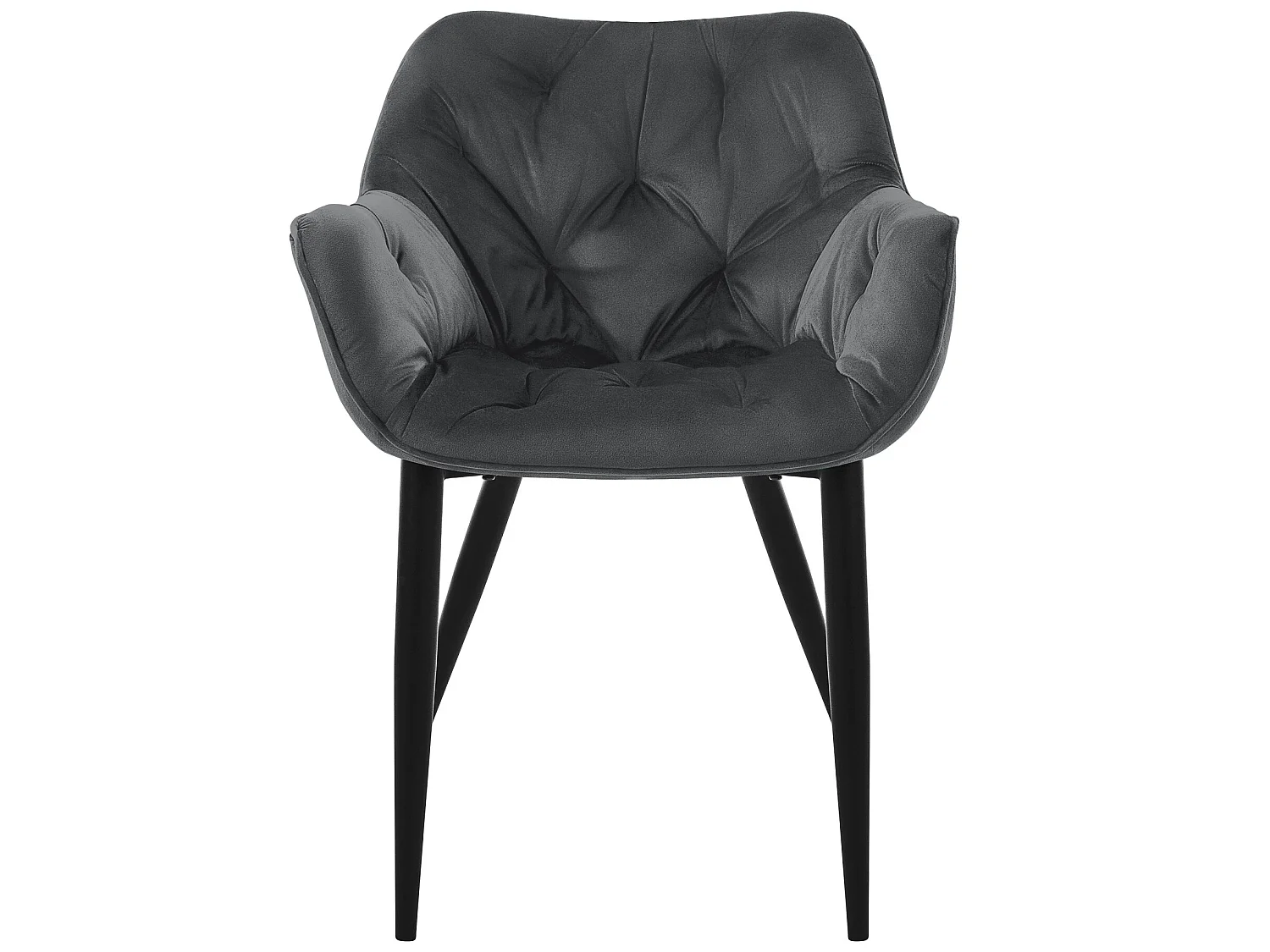Silla de comedor Juego de 2 Funda de terciopelo antracita con patas de metal incl. Material de montaje ML-Design