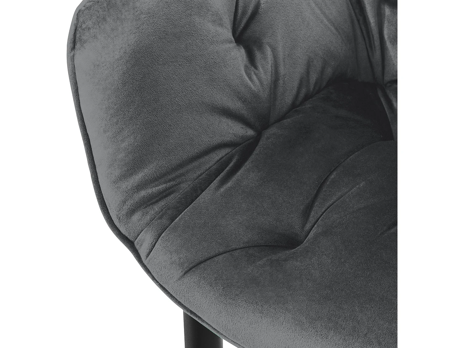 Silla de comedor Juego de 2 Funda de terciopelo antracita con patas de metal incl. Material de montaje ML-Design