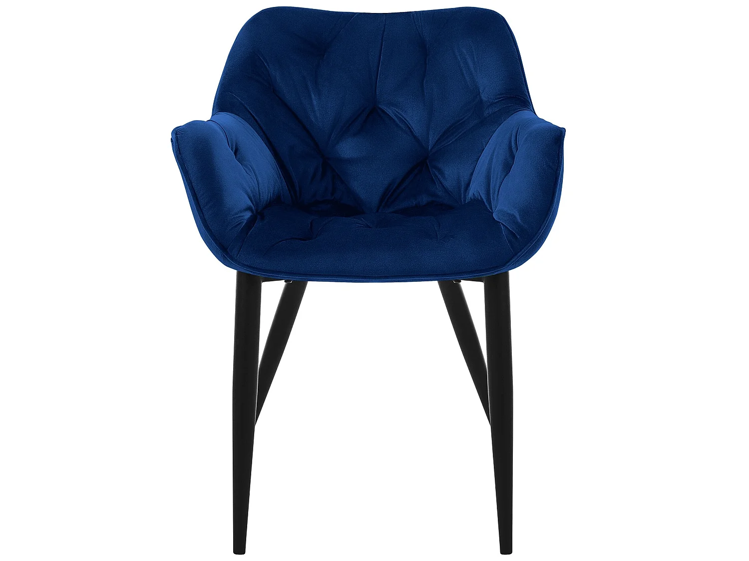 Silla de Comedor Juego de 2 Funda de Terciopelo Azul Oscuro con Patas de Metal incl. Material de Montaje ML-Design