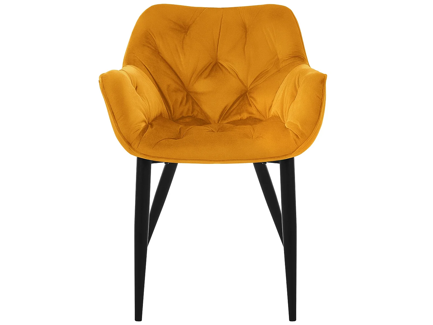 Chaise de salle à manger 2 pièces jaune moutarde Housse en velours avec pieds en métal, matériel de montage inclus ML-Design