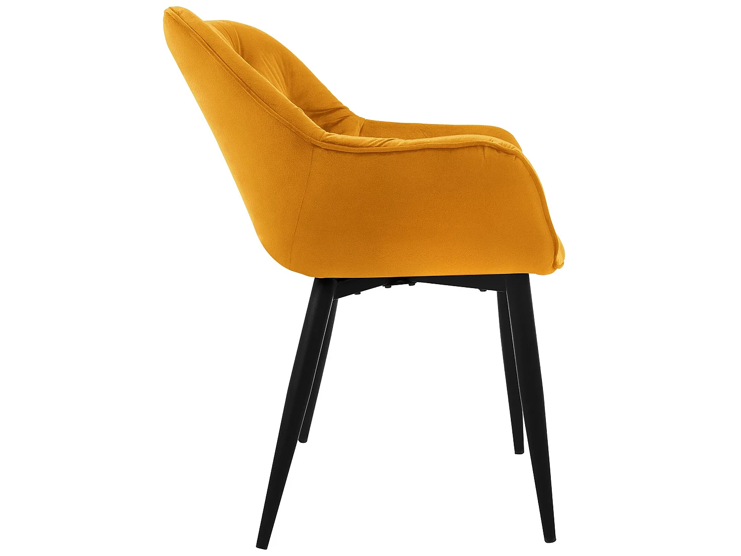 Chaise de salle à manger 2 pièces jaune moutarde Housse en velours avec pieds en métal, matériel de montage inclus ML-Design