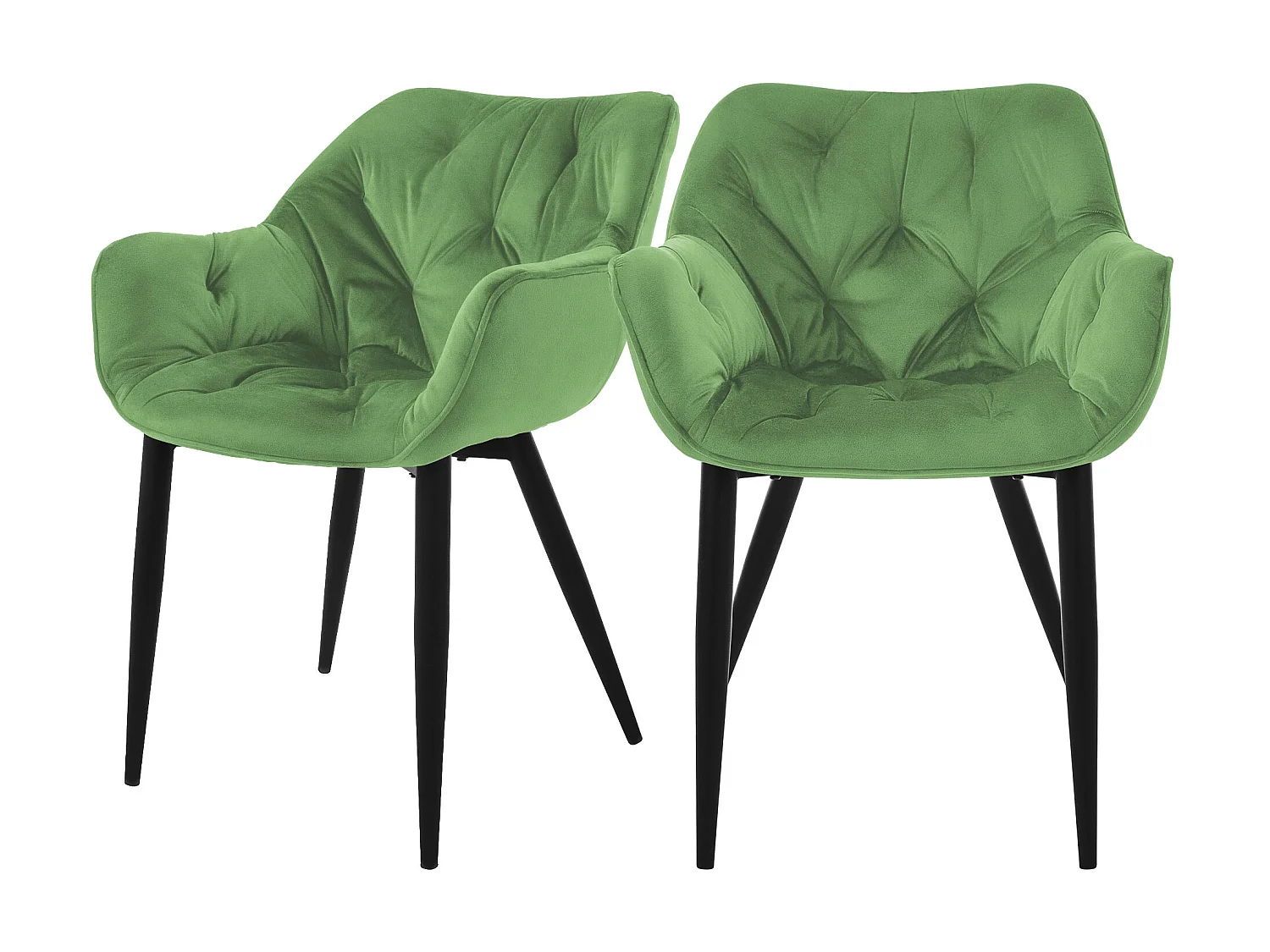 Chaise de salle à manger set de 2 pièces en velours sauge avec pieds en métal, matériel de montage inclus ML-Design
