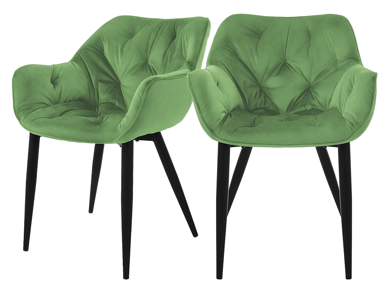 Silla de comedor juego de 2 funda de terciopelo salvia con patas de metal incl. material de montaje ML-Design