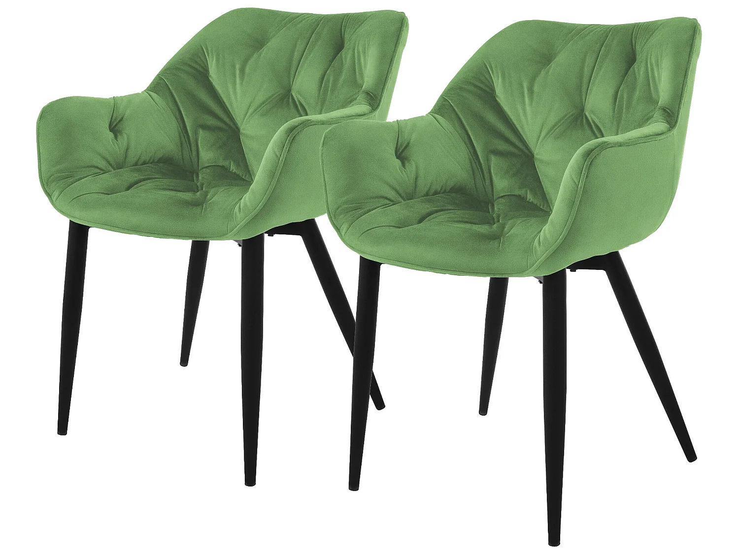 Silla de comedor juego de 2 funda de terciopelo salvia con patas de metal incl. material de montaje ML-Design