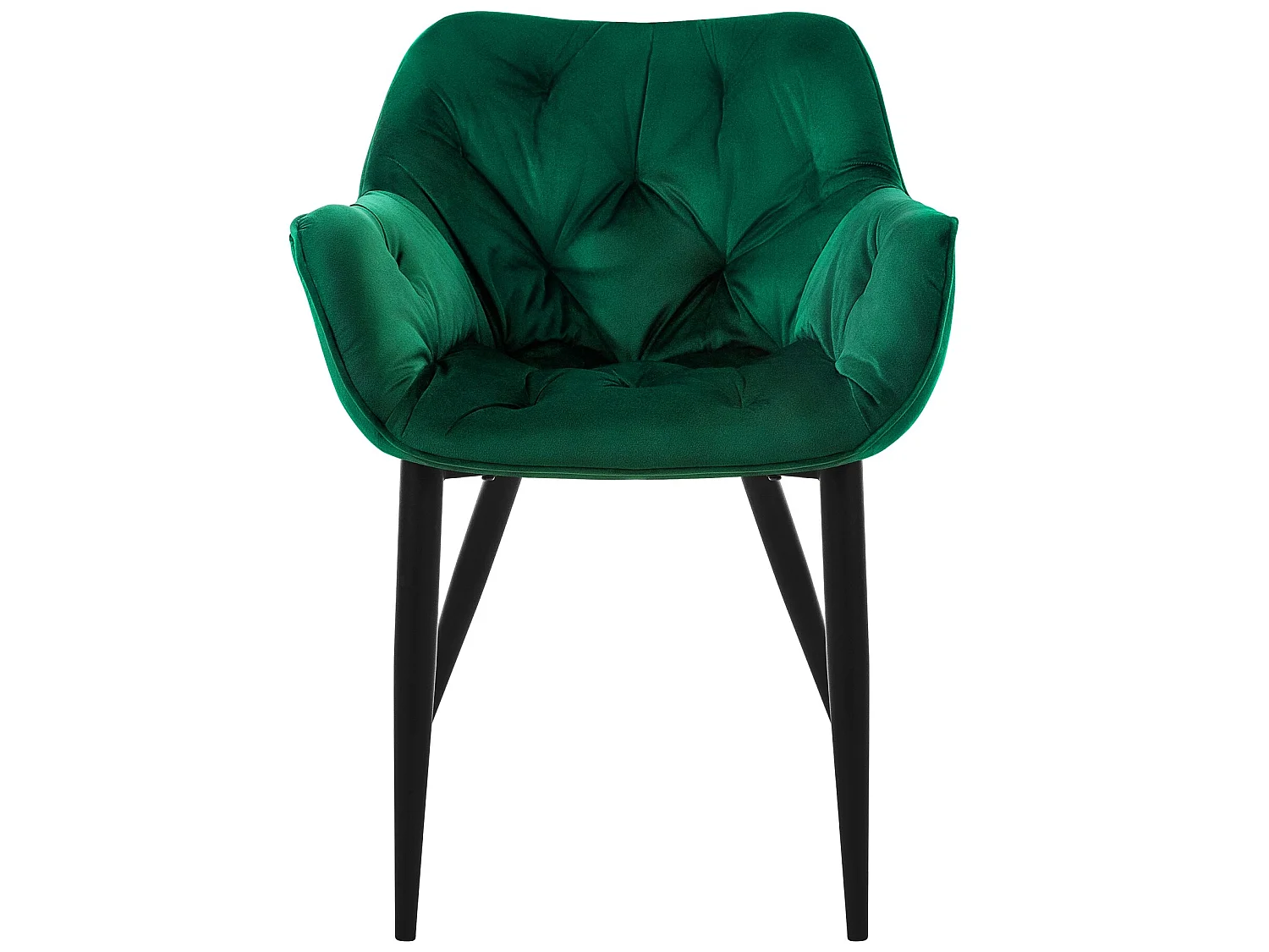 Silla de comedor Juego de 2 Funda de terciopelo verde oscuro con patas de metal incl. Material de montaje ML-Design