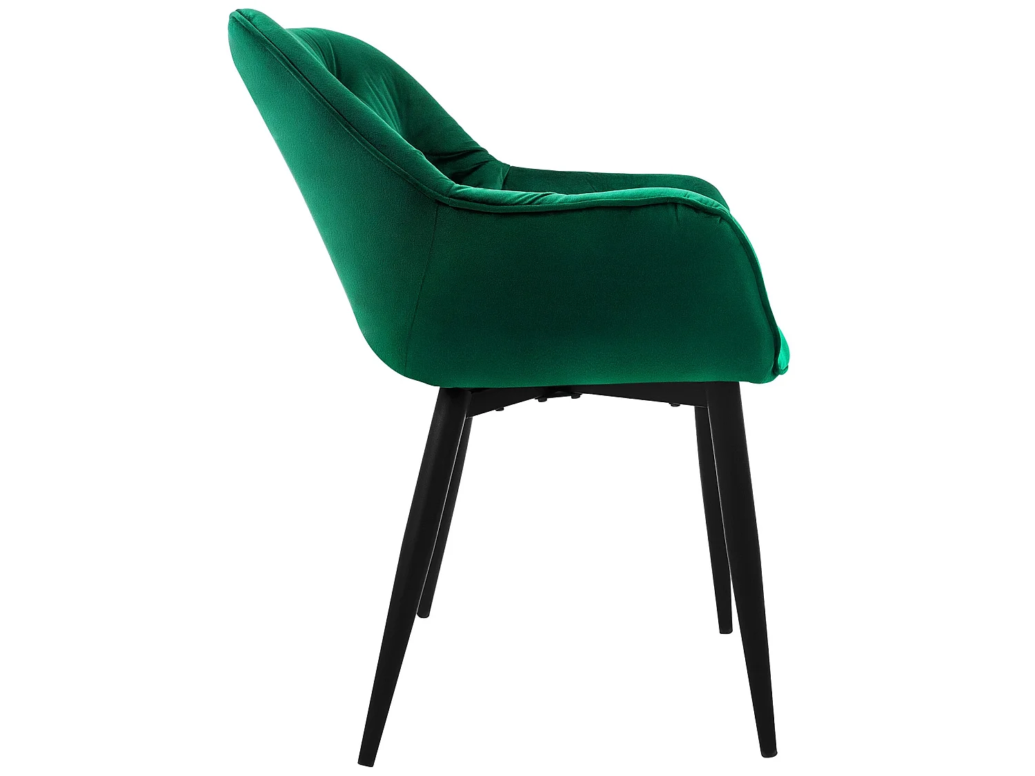 Silla de comedor Juego de 2 Funda de terciopelo verde oscuro con patas de metal incl. Material de montaje ML-Design