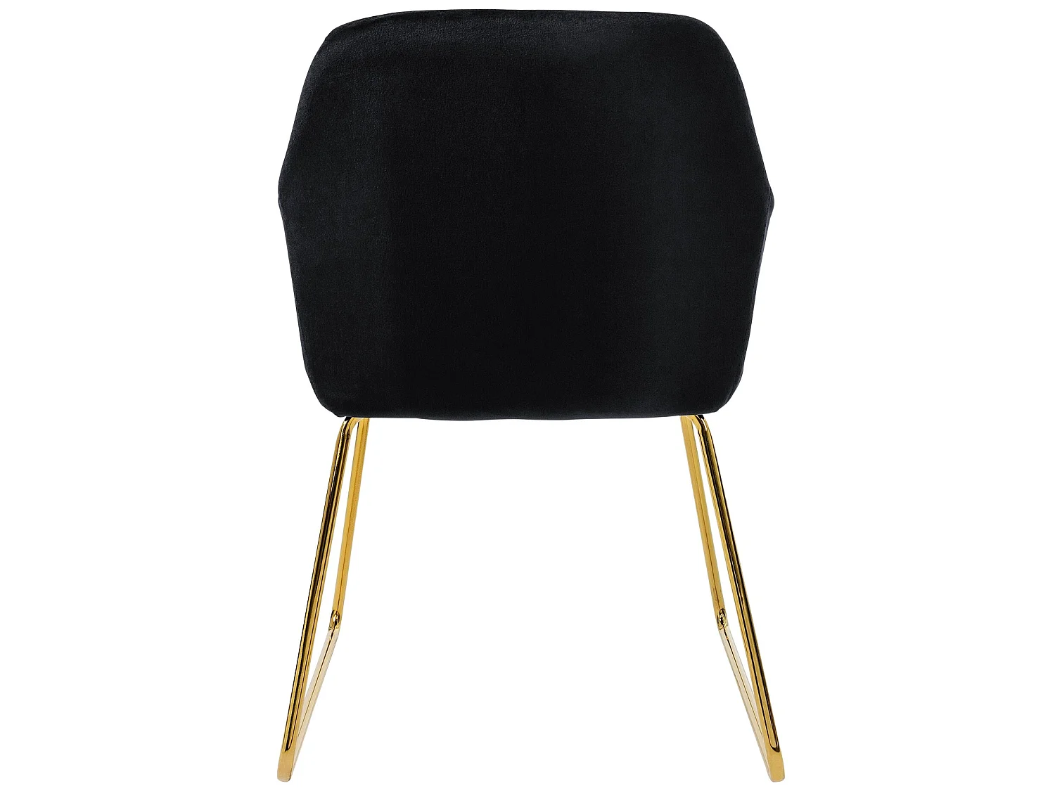 Sillas de comedor con respaldo juego de 2 tapicería de terciopelo negro con patas de metal ML-Design