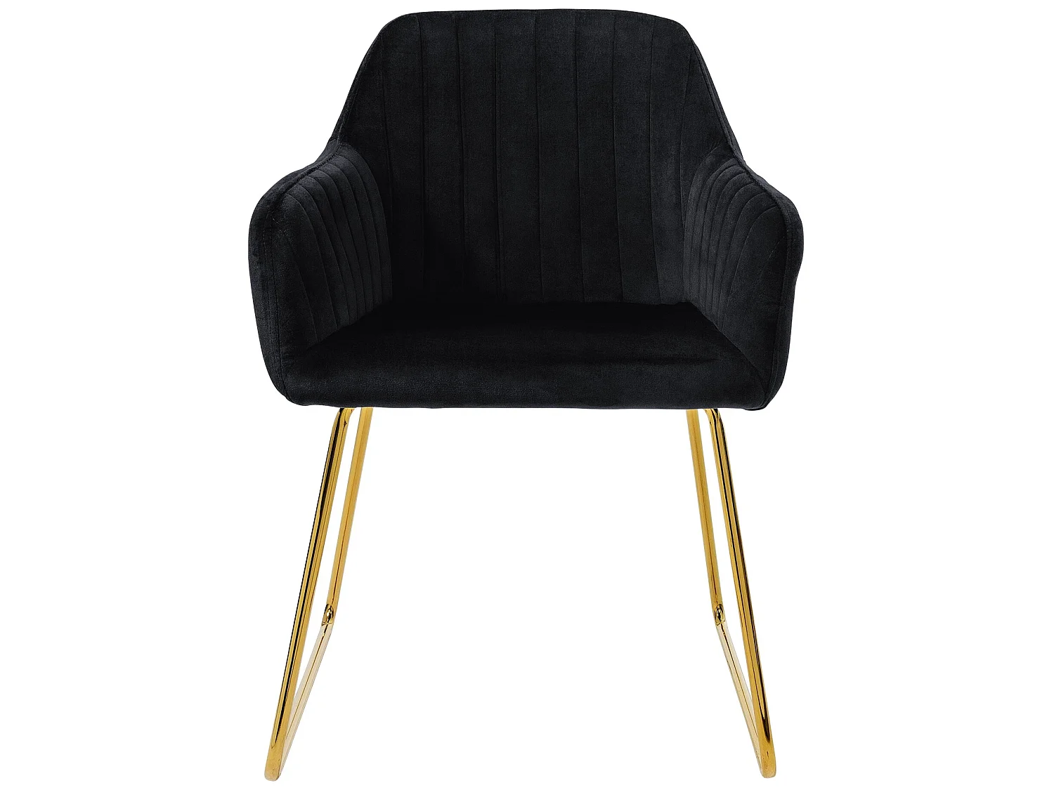 Chaises de salle à manger avec dossier, lot de 2, revêtement en velours noir avec pieds en métal ML-Design