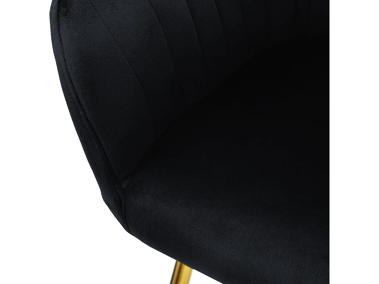 Chaises de salle à manger avec dossier, lot de 2, revêtement en velours noir avec pieds en métal ML-Design