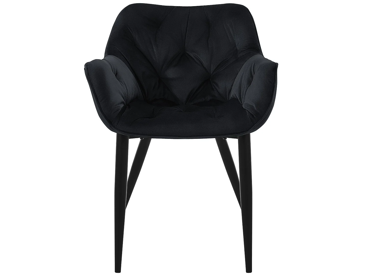 Silla de comedor Juego de 2 Funda de terciopelo negro con patas de metal incl. Material de montaje ML-Design