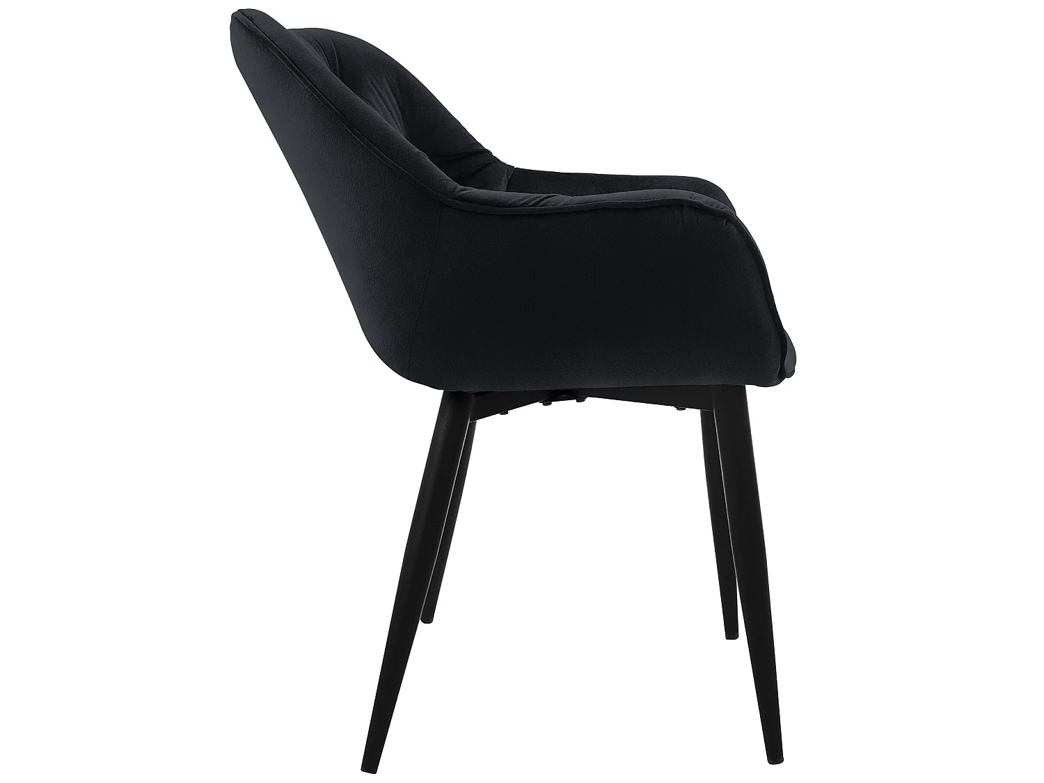 Silla de comedor Juego de 2 Funda de terciopelo negro con patas de metal incl. Material de montaje ML-Design