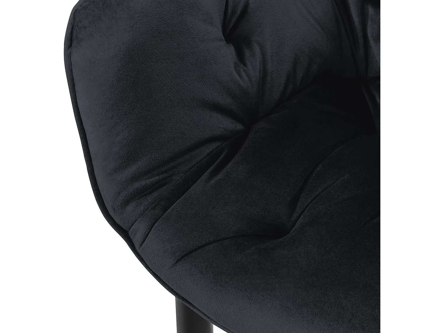 Silla de comedor Juego de 2 Funda de terciopelo negro con patas de metal incl. Material de montaje ML-Design