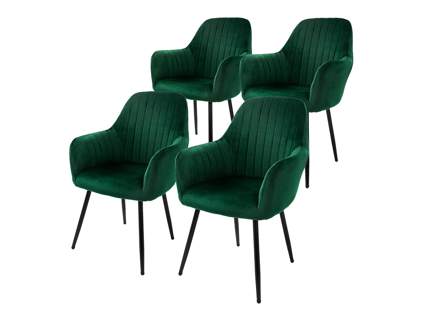 ML-Design Set di 4 Sedie da Pranzo con Schienale e Braccioli Verde