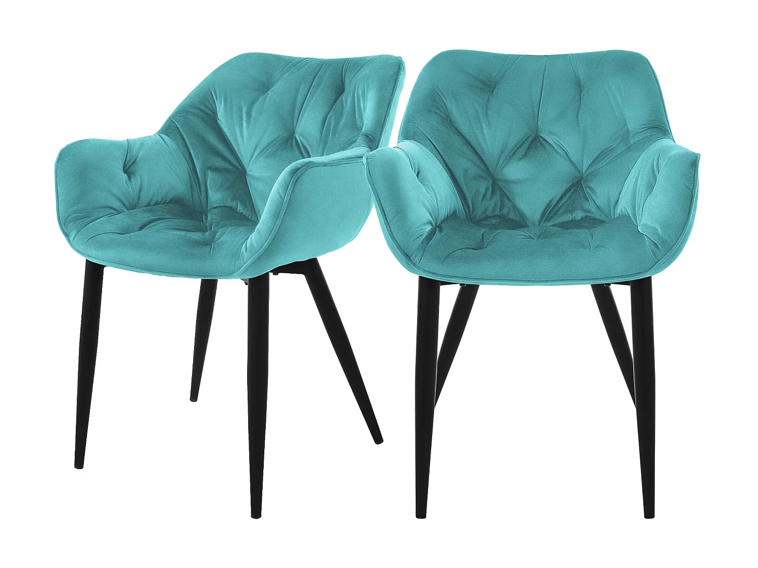 Chaise de salle à manger set de 2 pièces en velours pétrole avec pieds en métal, matériel de montage inclus ML-Design
