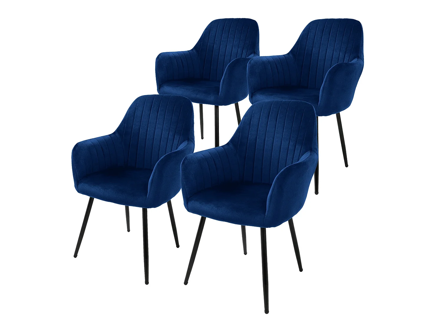 ML-Design Ensemble de 4 chaises de salle à manger avec dossier et accoudoirs, bleu
