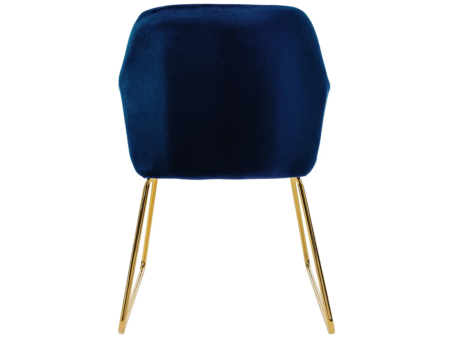 Chaises de salle à manger avec dossier Lot de 2 Bleu Revêtement velours avec pieds métal ML-Design