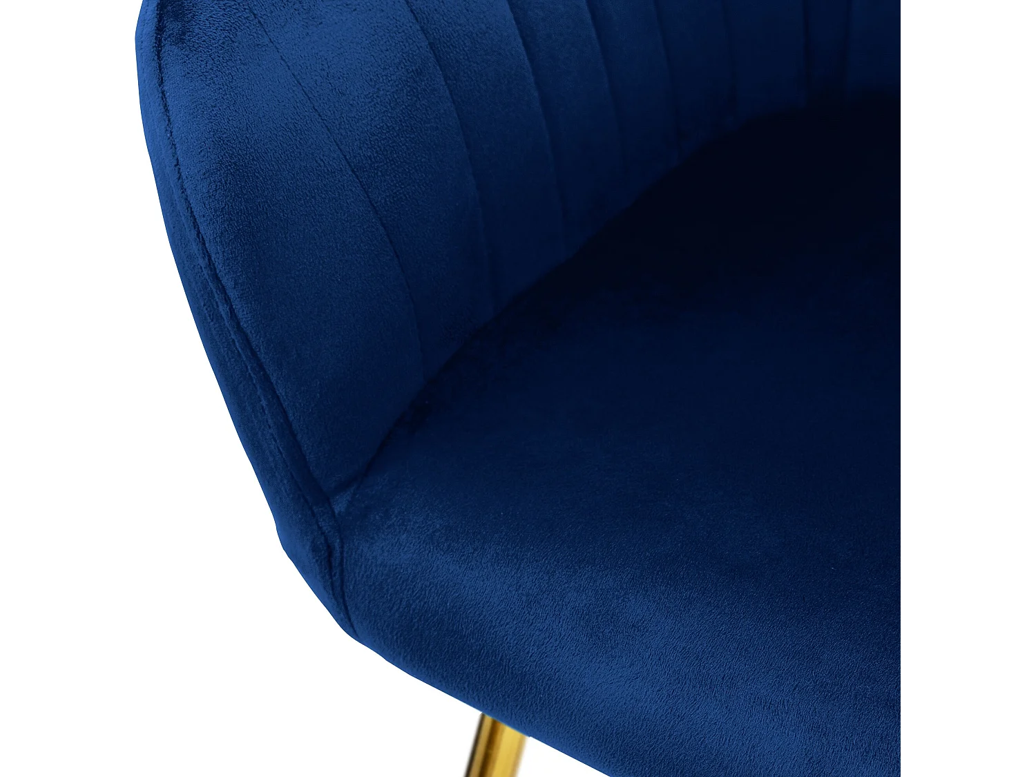 Set di 2 sedie da pranzo con schienale in velluto blu e gambe in metallo ML-Design