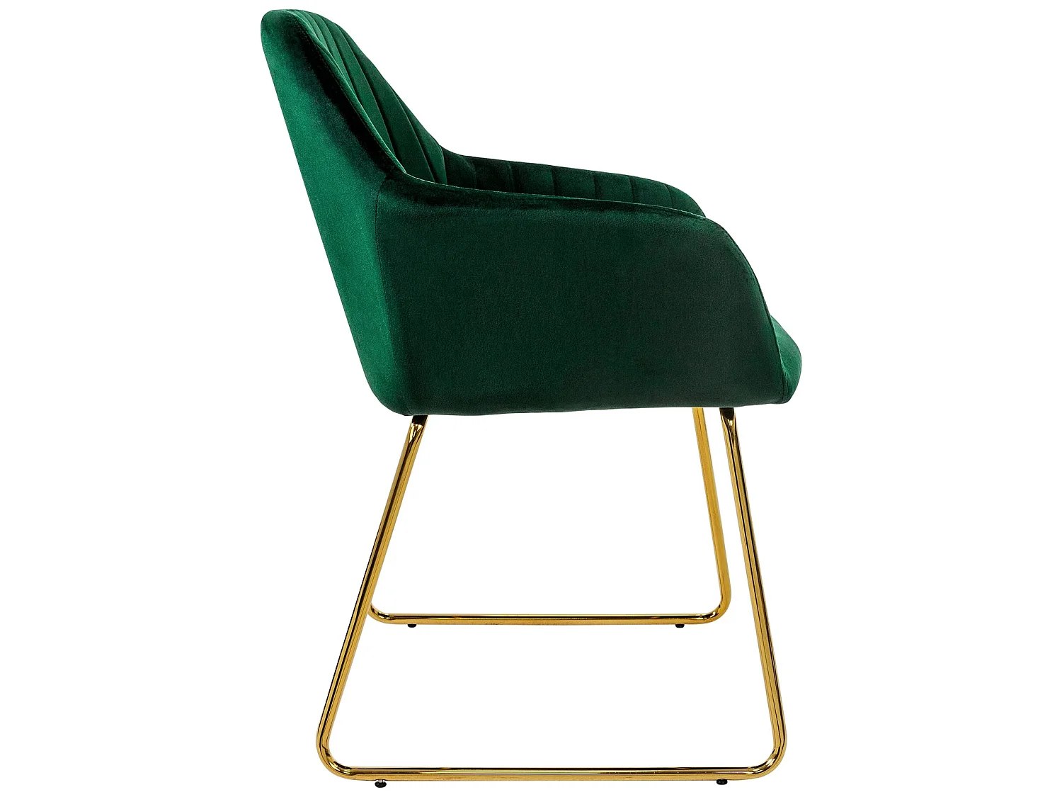 Chaises de salle à manger avec dossier Lot de 2 Vert Revêtement velours avec pieds métal ML-Design