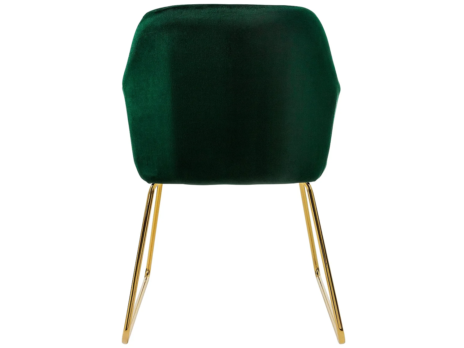 Chaises de salle à manger avec dossier Lot de 2 Vert Revêtement velours avec pieds métal ML-Design