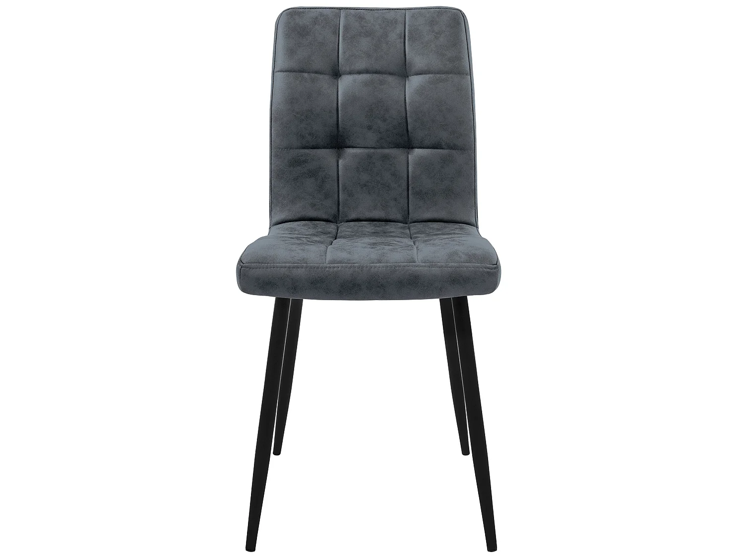 Silla de comedor juego de 4 tapizado de piel sintética antracita con patas de metal incl. material de montaje ML-Design