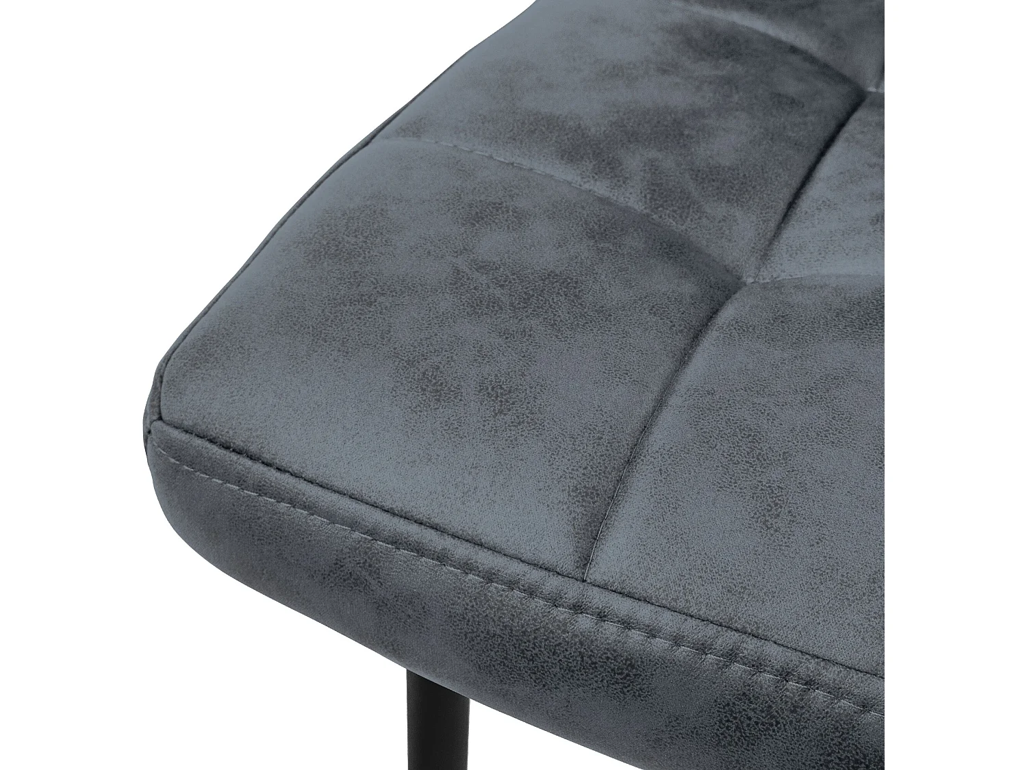 Silla de comedor juego de 4 tapizado de piel sintética antracita con patas de metal incl. material de montaje ML-Design