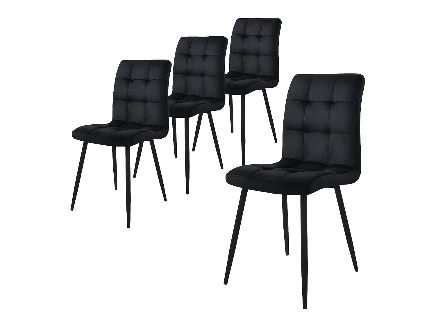 Lot de 4 chaises Chaise de salle à manger Chaise de salon Chaise rembourrée Chai