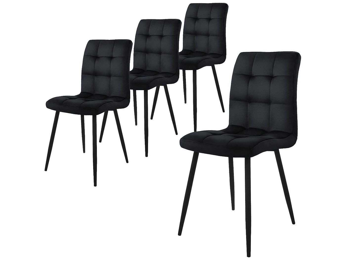 Pranzo Sedie Nere Amazon Sedie Nere Set Di Sedie Imbottite Velvet