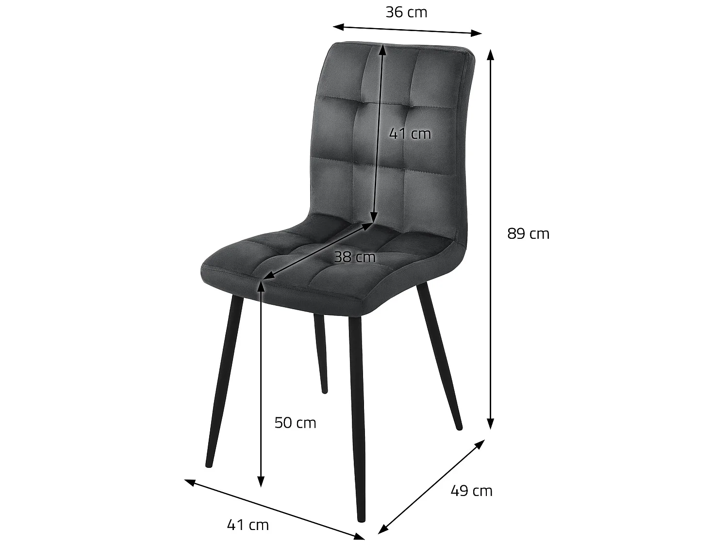 Lot de 4 chaises Chaise de salle à manger Chaise de cuisine Chaise de salon Chai