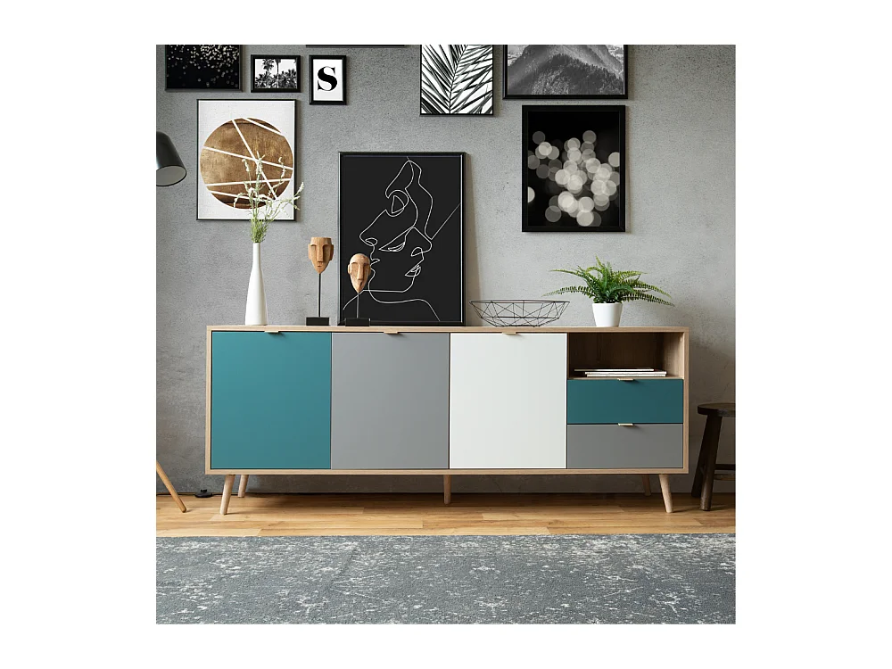 Buffet style scandinave tricolore 180 cm PERAST