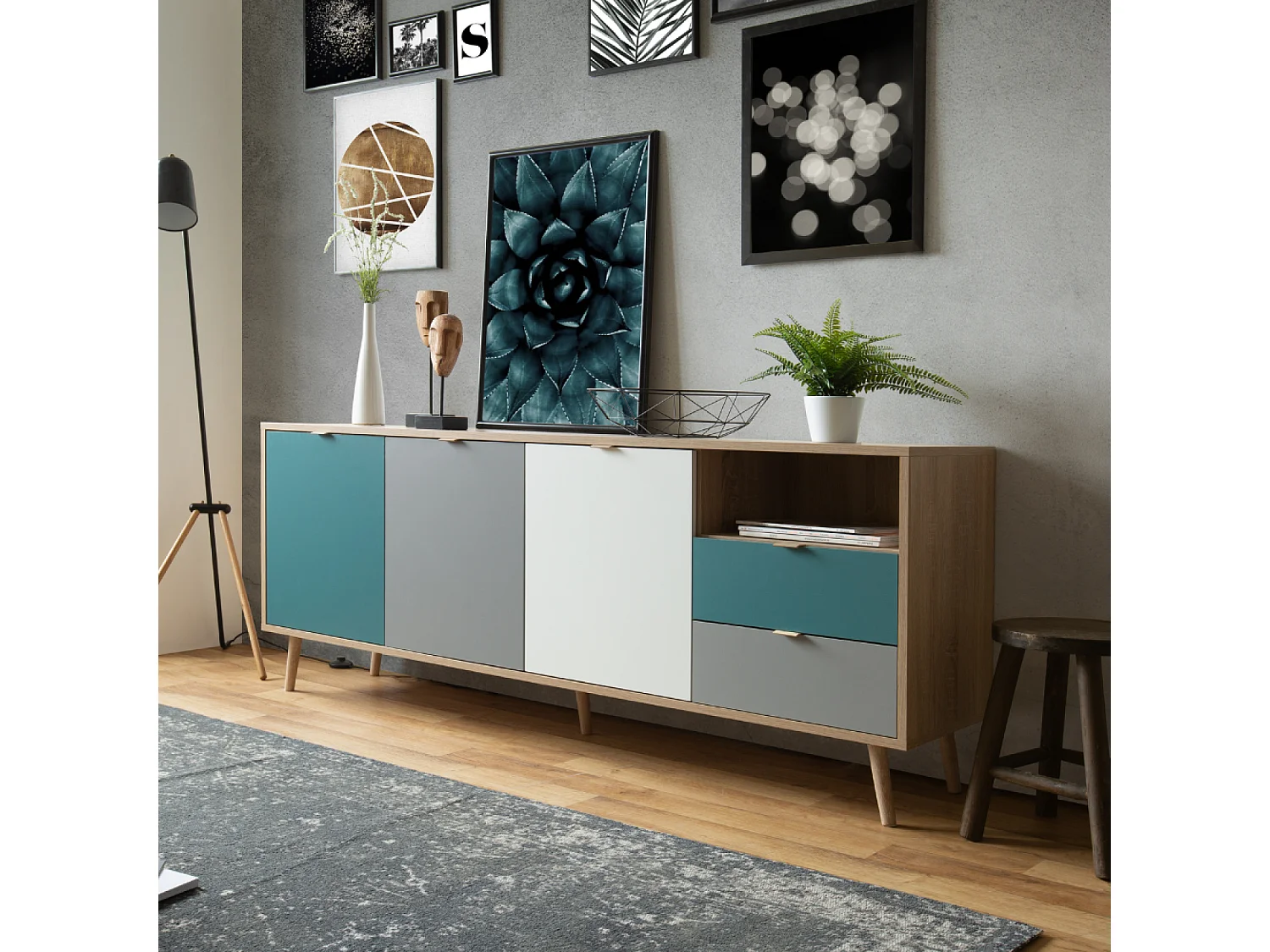 Buffet style scandinave tricolore 180 cm PERAST
