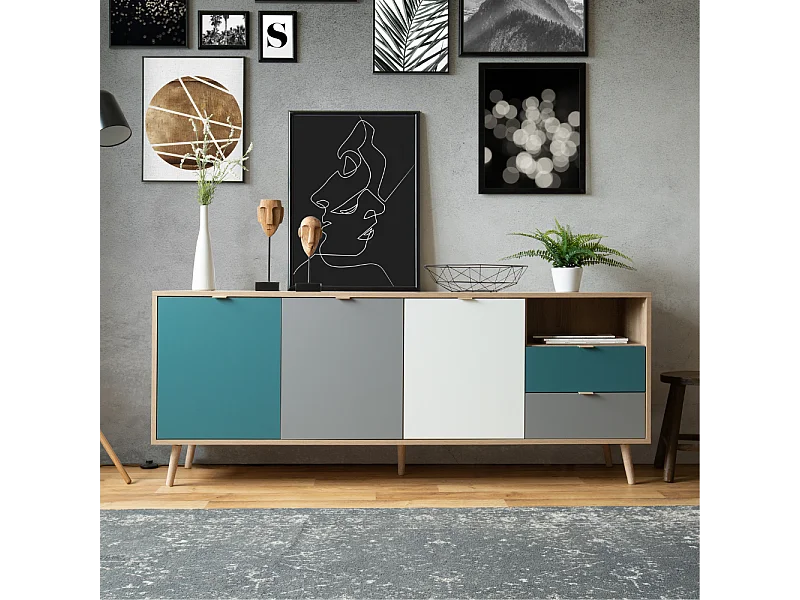 Buffet style scandinave tricolore 180 cm PERAST