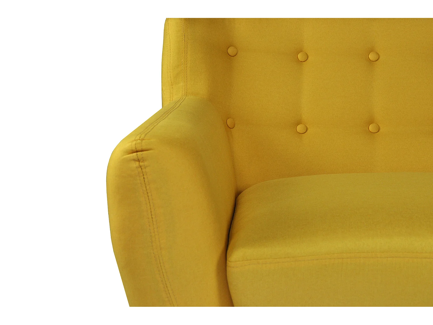 Divano 2 posti in tessuto giallo dallo stile scandinavo mod. Emily