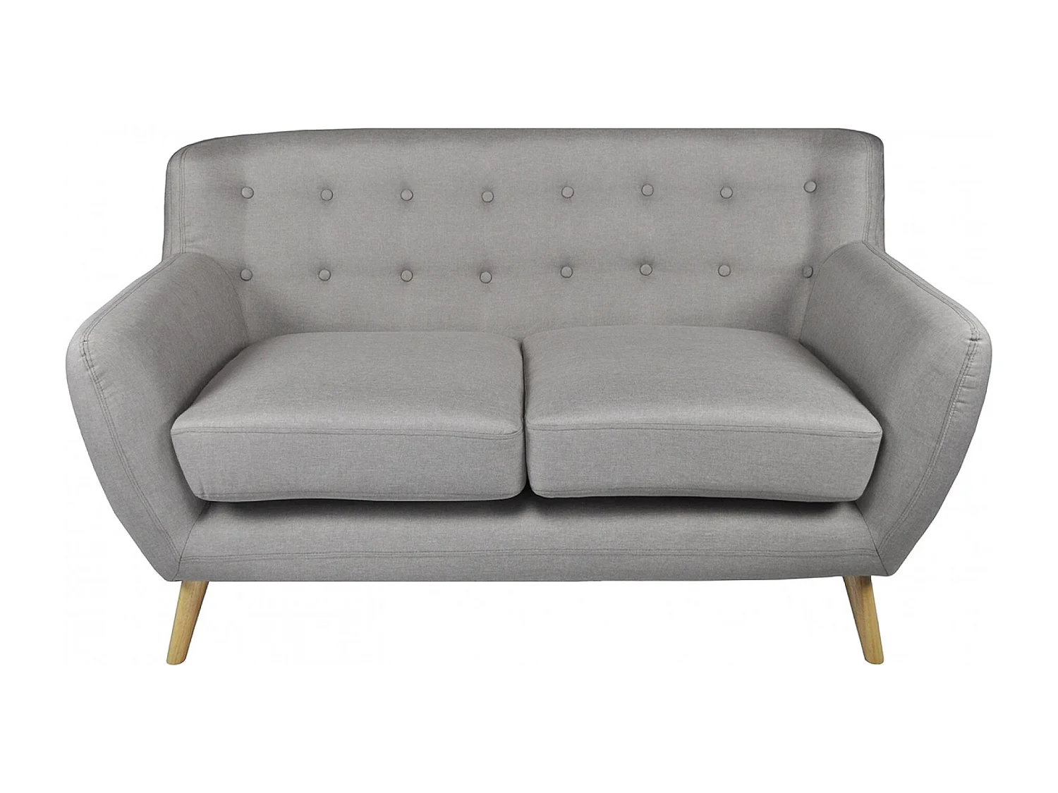 Divano 2 posti in tessuto tortora dallo stile scandinavo mod. Emily