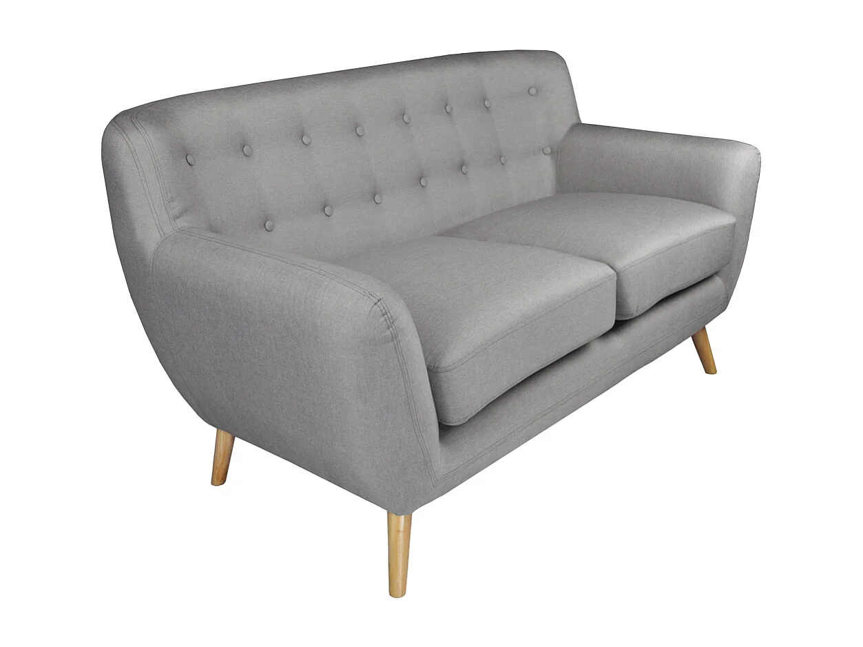 Divano 2 posti in tessuto tortora dallo stile scandinavo mod. Emily