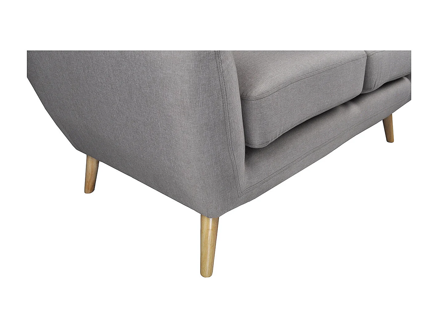 Divano 2 posti in tessuto tortora dallo stile scandinavo mod. Emily