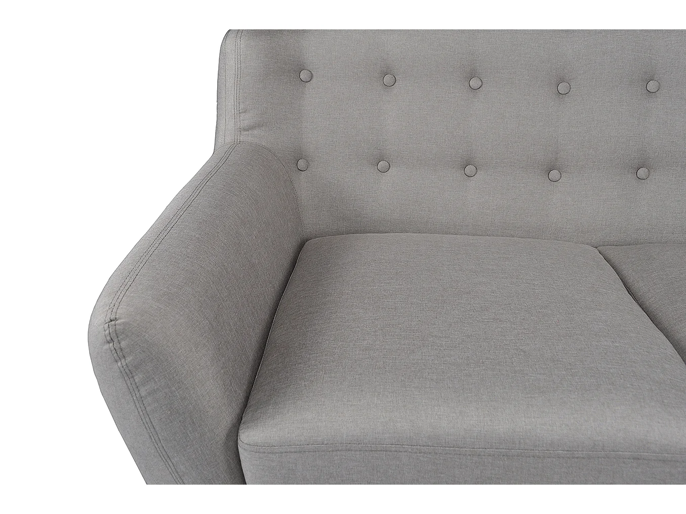 Divano 2 posti in tessuto tortora dallo stile scandinavo mod. Emily