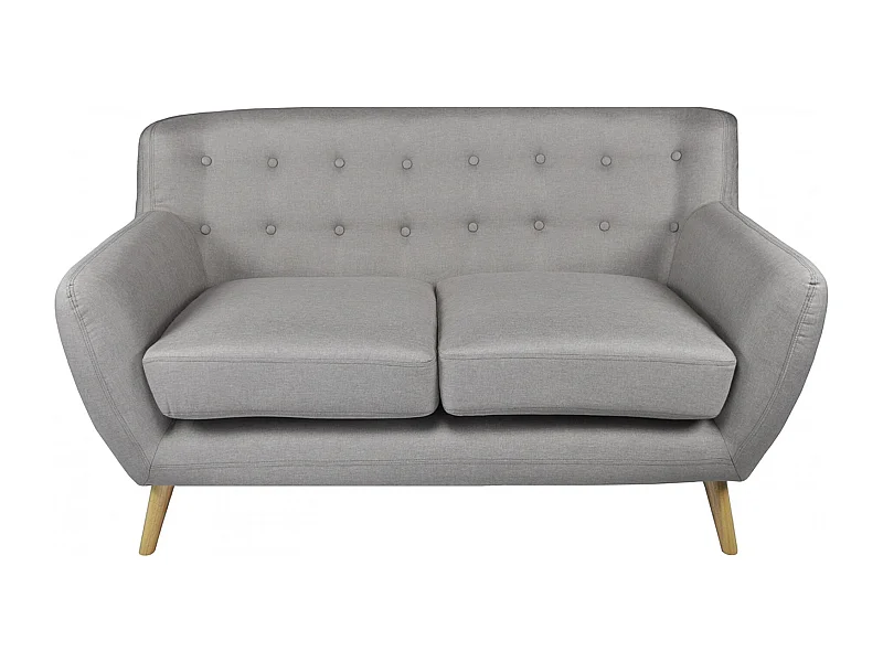 Divano 2 posti in tessuto tortora dallo stile scandinavo mod. Emily