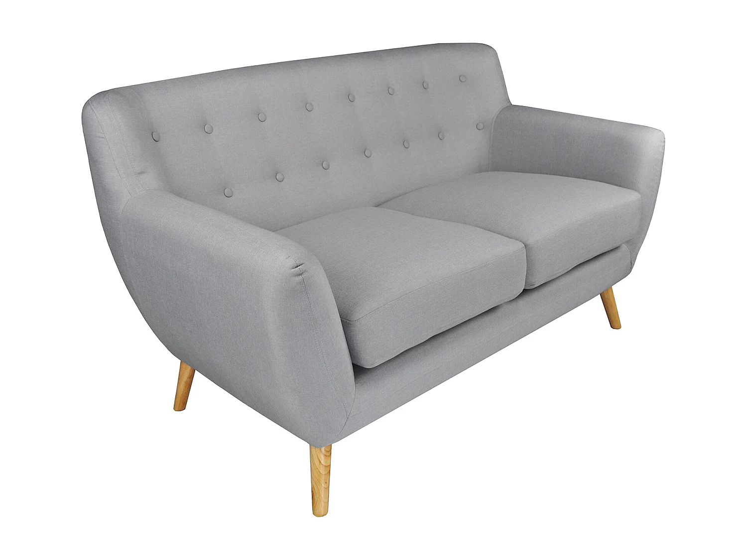 Divano 2 posti in tessuto grigio dallo stile scandinavo mod. Emily