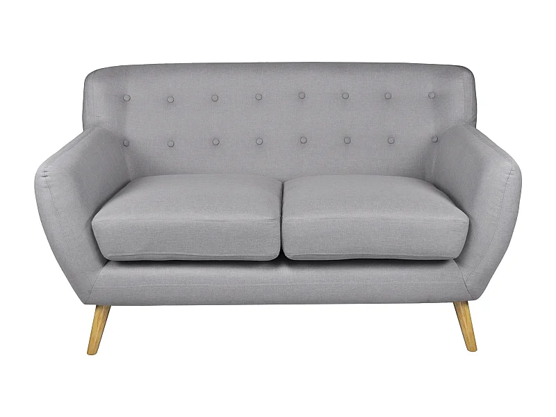Divano 2 posti in tessuto grigio dallo stile scandinavo mod. Emily
