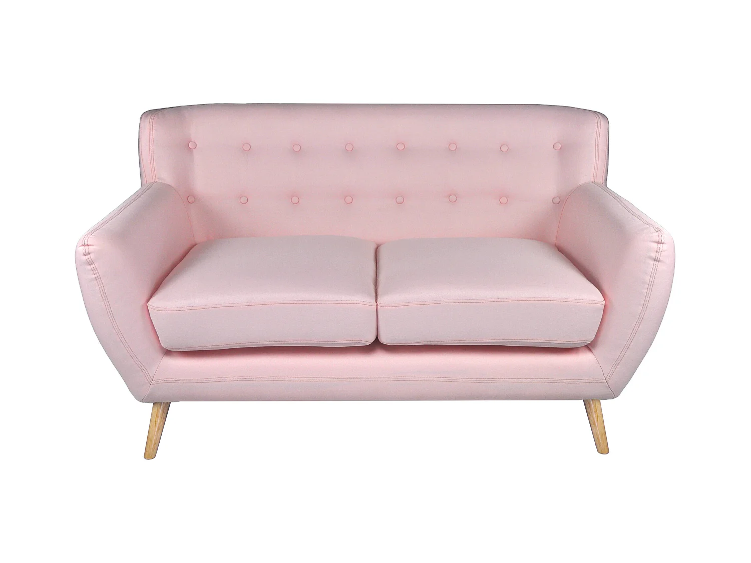 Divano 2 posti in tessuto rosa  dallo stile scandinavo mod. Emily