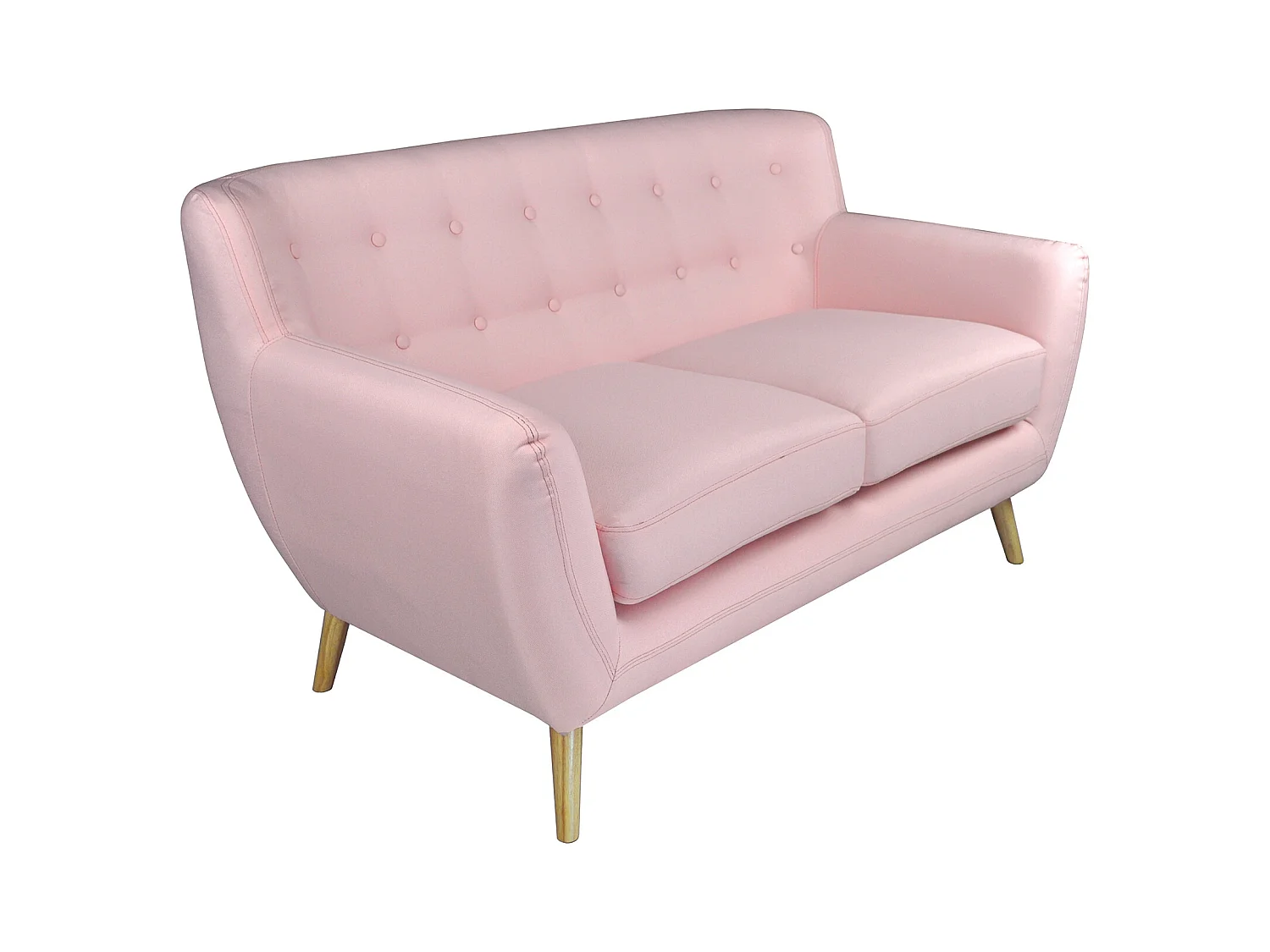 Divano 2 posti in tessuto rosa  dallo stile scandinavo mod. Emily