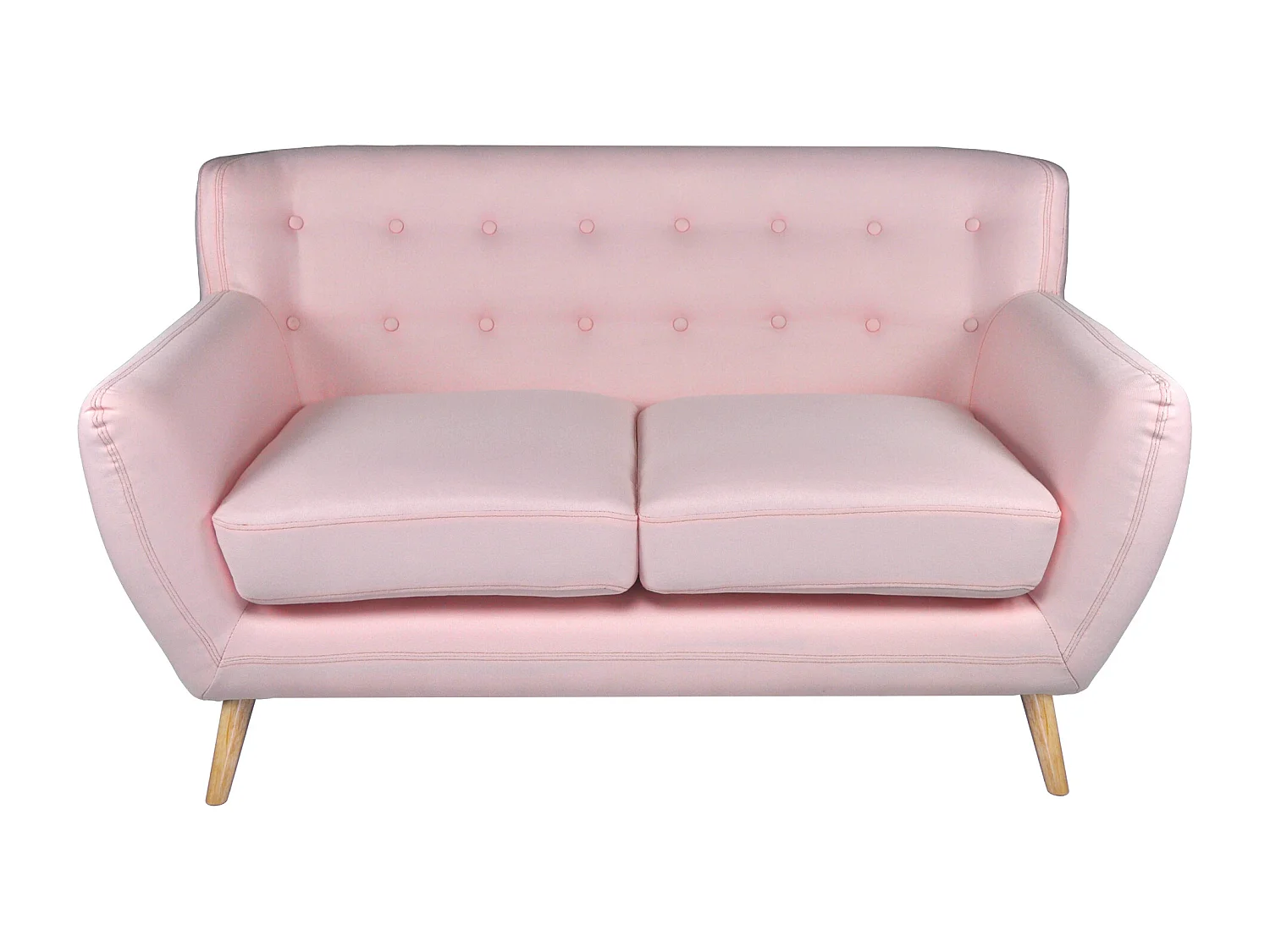Divano 2 posti in tessuto rosa  dallo stile scandinavo mod. Emily