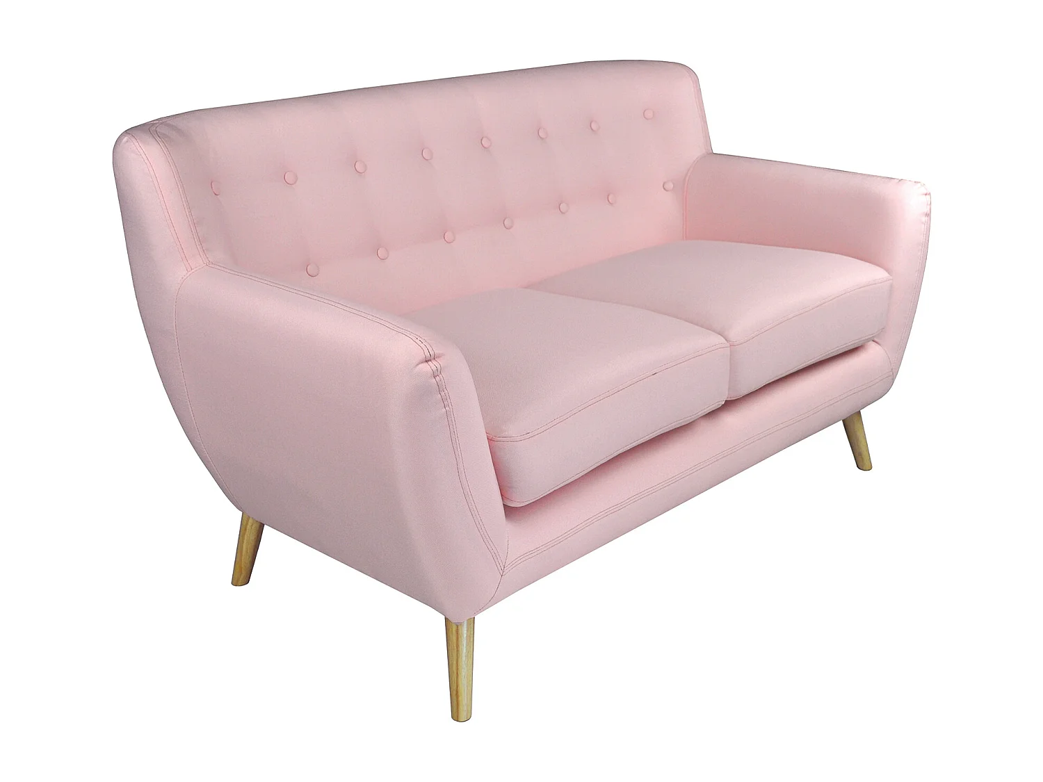 Divano 2 posti in tessuto rosa  dallo stile scandinavo mod. Emily